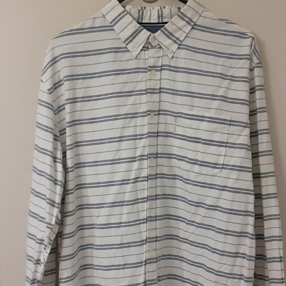 Marc Ecko Blue Striped Button Down Shirt